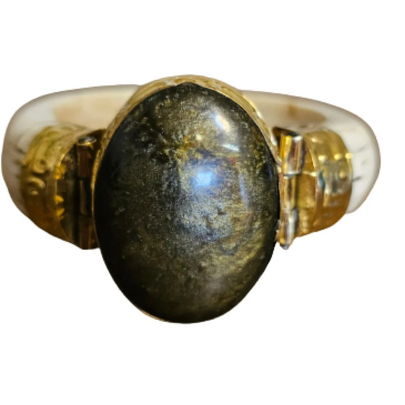 Boho Cuff Bracelet with Bronze colored Stone - Picture 1 of 8